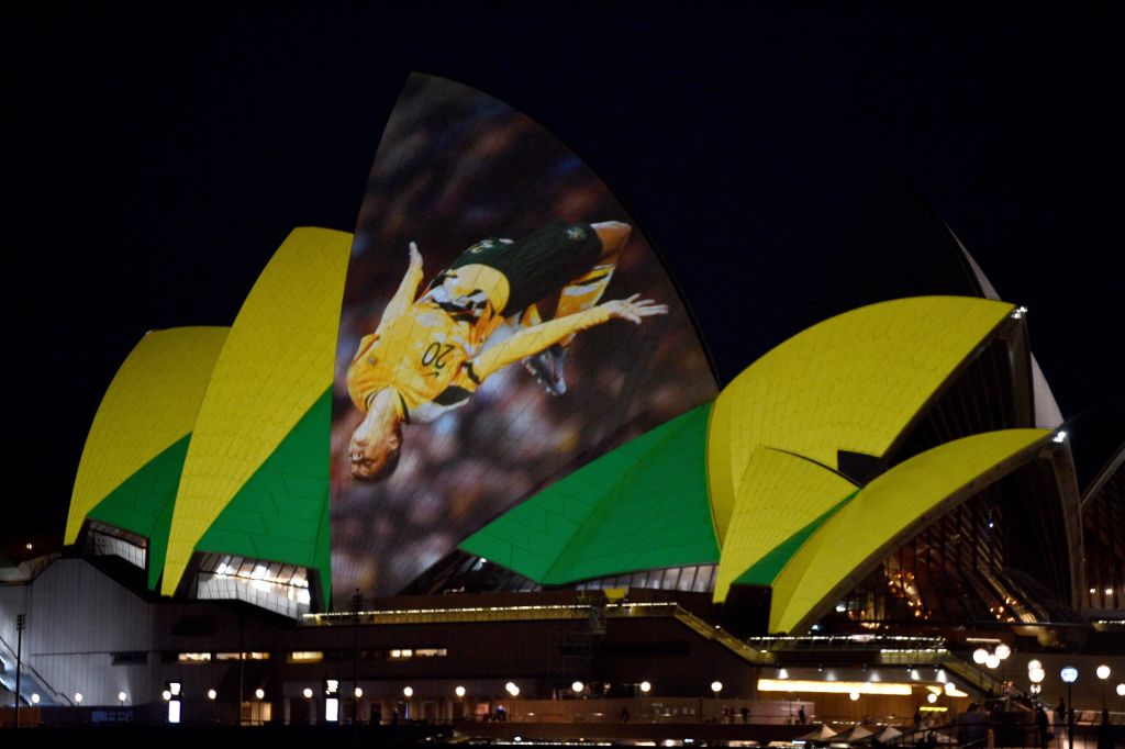 Sam Kerr Sydney Opera House backflip Sam Kerr Sydney Opera House backflip