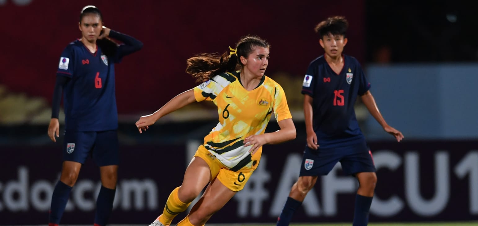Paige Zois in action for the Westfield Junior Matildas