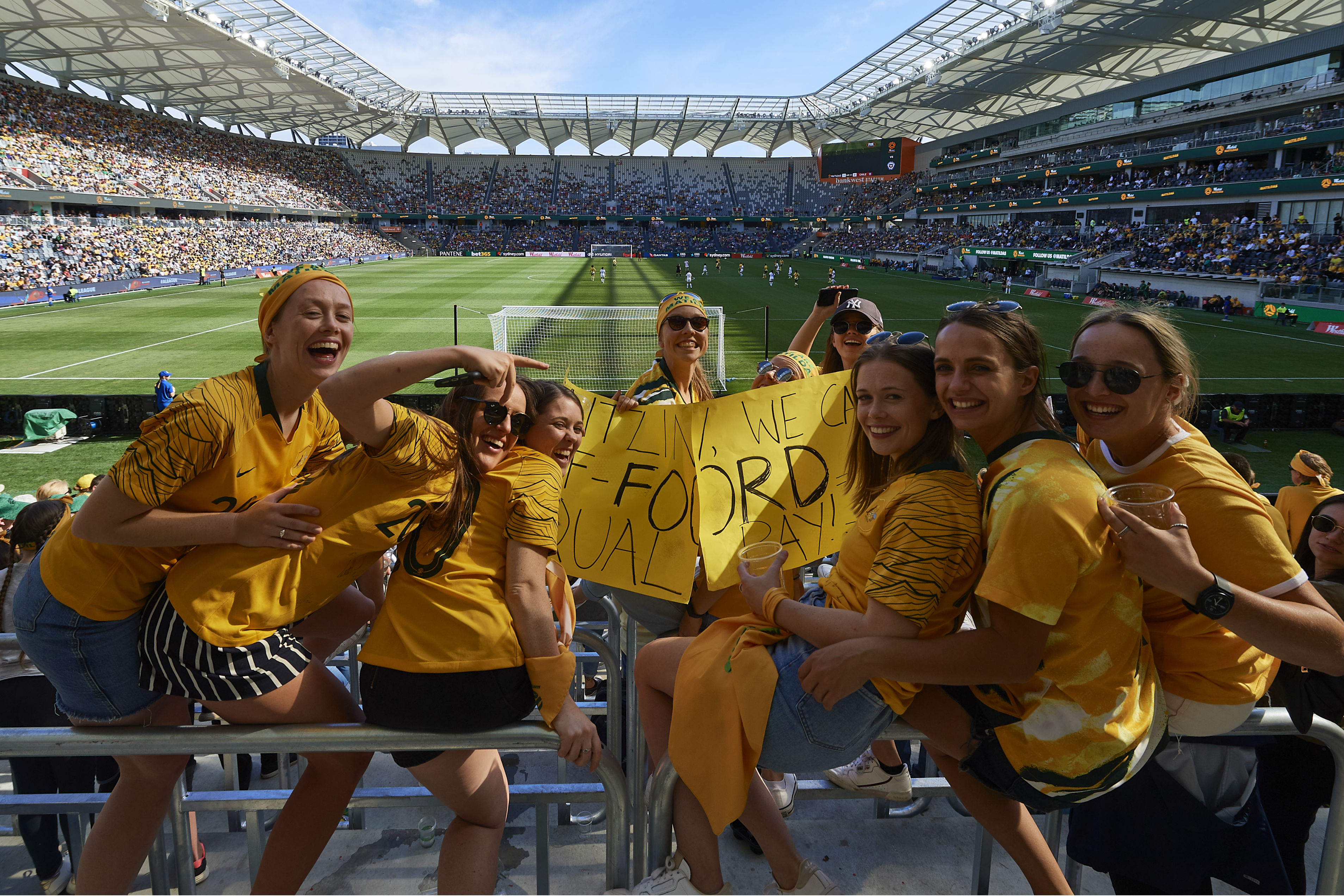 A record crowd of more than 20,000 see Westfield Matildas beat Chile at Bankwest Stadium in Sydney