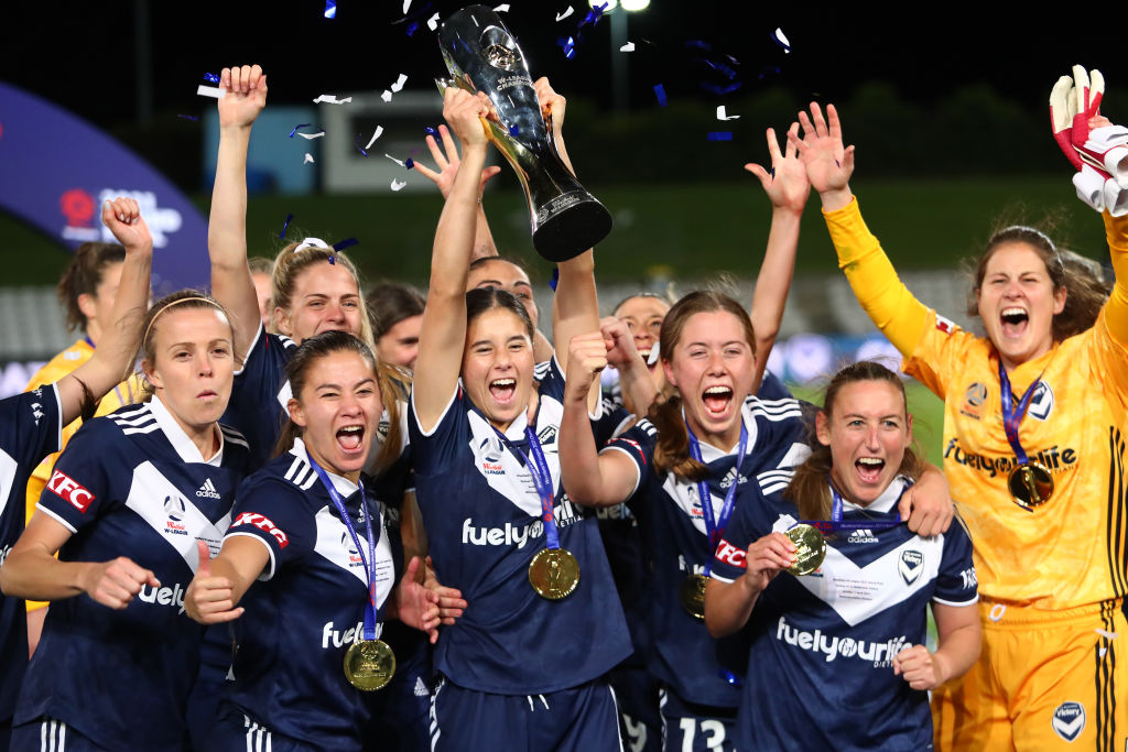 Melbourne Victory winning the 2020/21 W-League Championship
