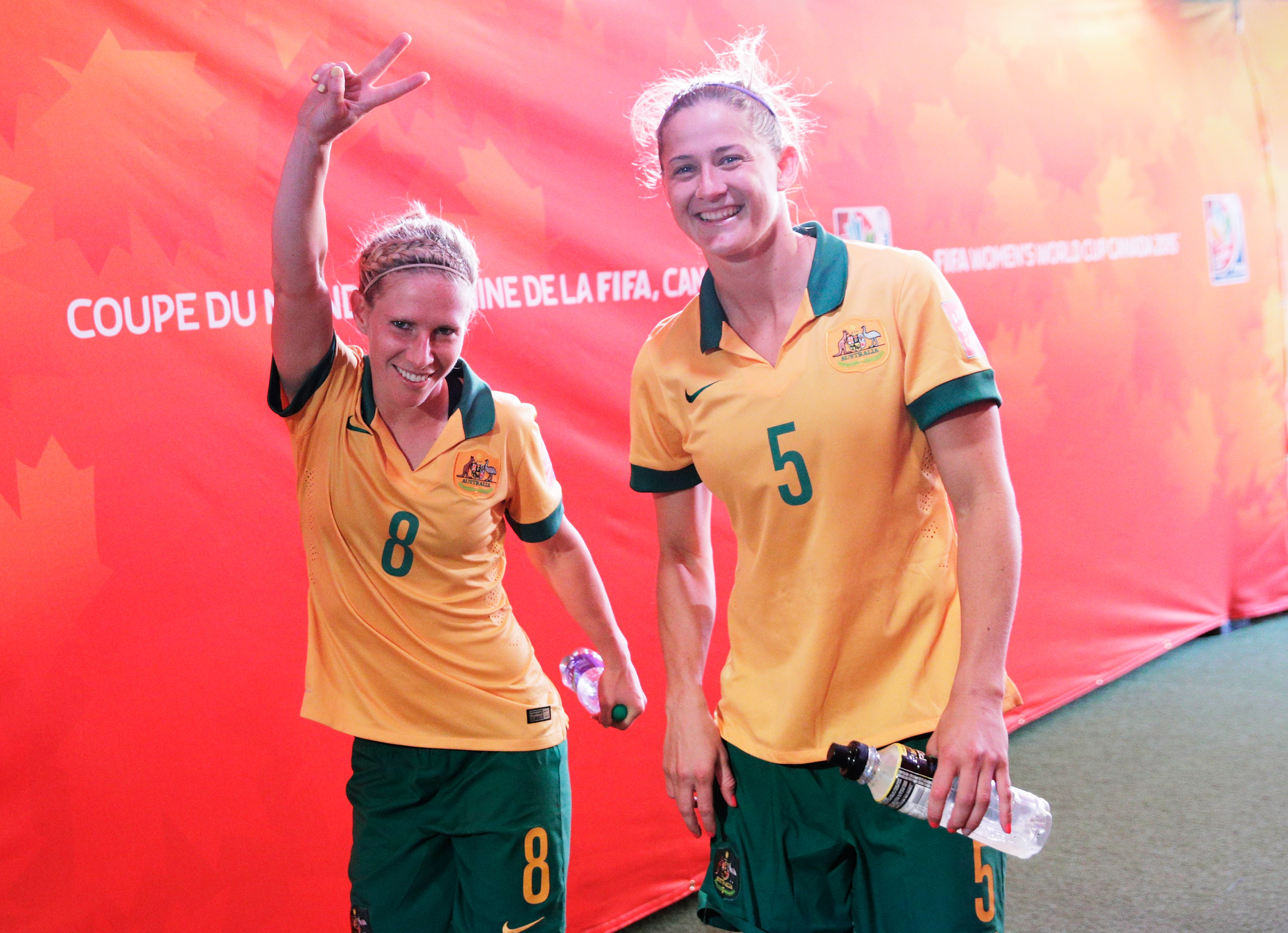 Laura Brock and Elise Kellond-Knight at the 2015 FIFA Women's World Cup