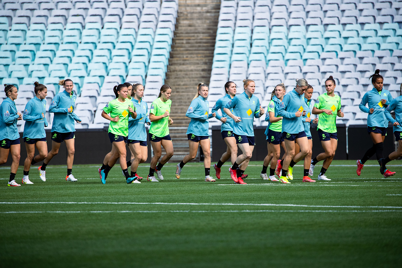 The CommBank Matildas training at Stadium Australia, Sydney