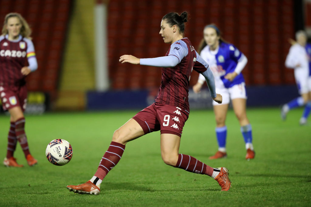 Emily Gielnik of Aston Villa in action during the FA Women's Continental Tyres League Cup match between Aston Villa and Blackburn (Photo: GettyImages)