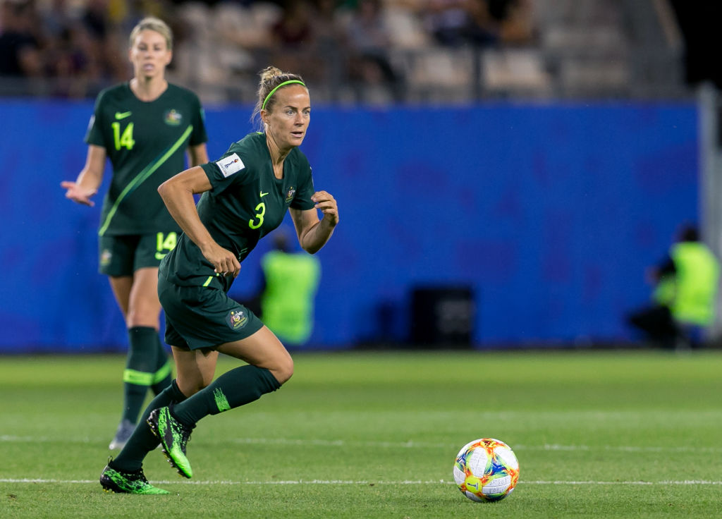  Aivi Luik #3 of the Australian National Team dribbles during a game between Jamaica and Australia at Stade des Alpes on June 18, 2019 in Grenoble, France. (Photo by Andrew Katsampes/ISI Photos/Getty Images)