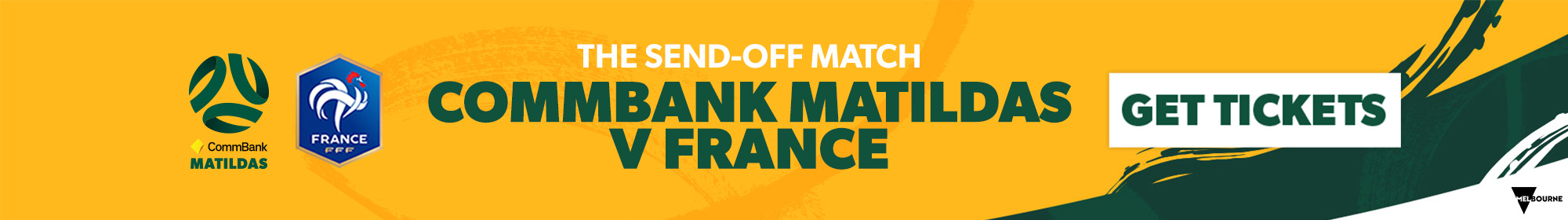 Matildas v France tickets banner