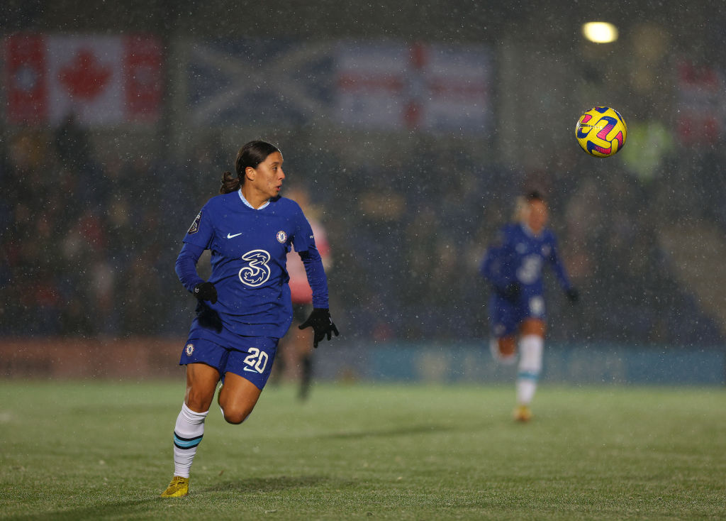 Am Kerr fra Chelsea i aksjon under FA Women's Super League-kamp mellom Chelsea og Reading på Kingsmeadow 11. desember 2022 i Kingston upon Thames, England. (Foto: Andrew Redington/Getty Images)