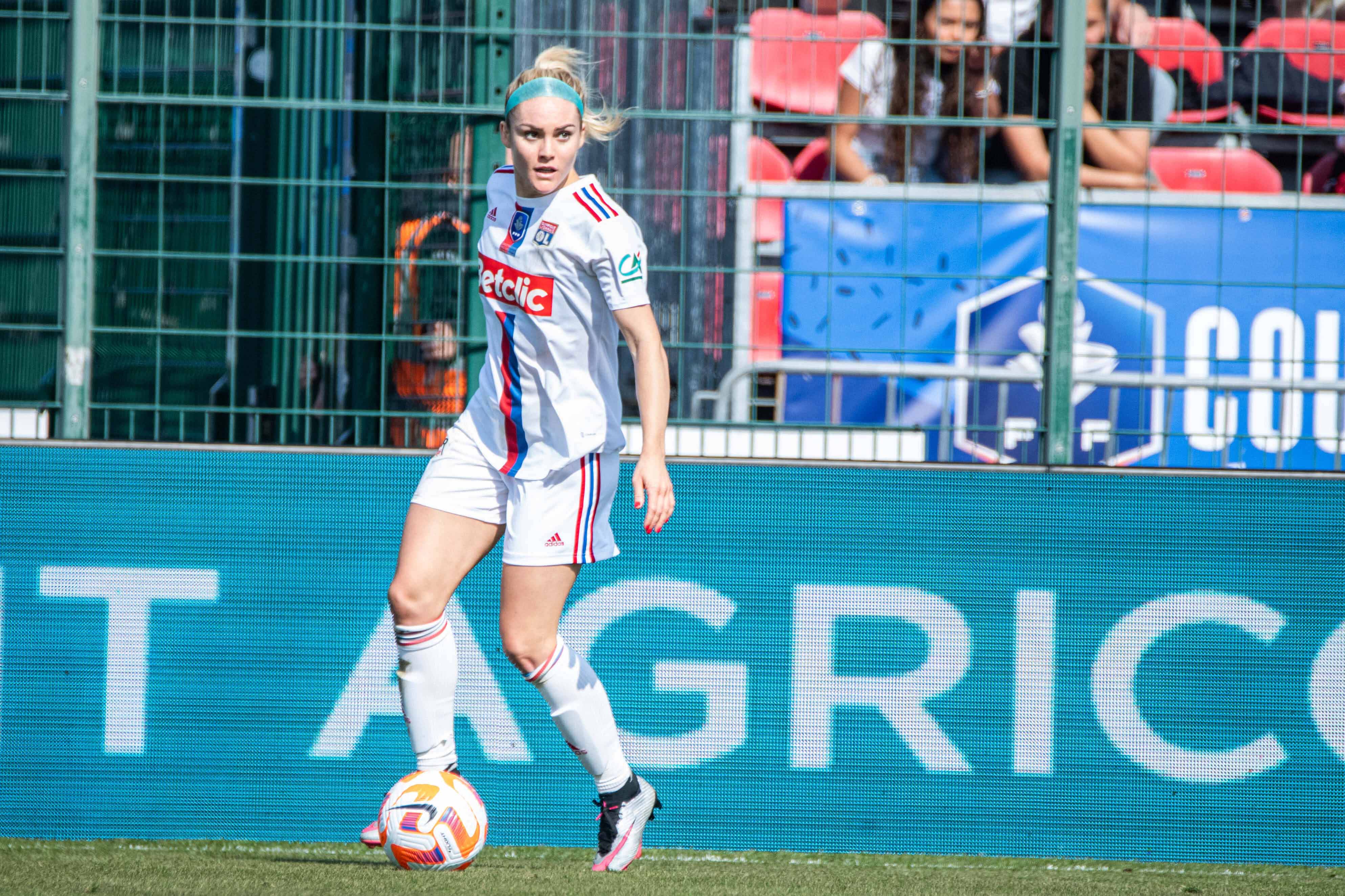 Ellie Carpenter (12) from OL in action during the coupe de france final between Olympique Lyonnais and Paris Saint Germain at the Stade de la source in Orleans, France.
