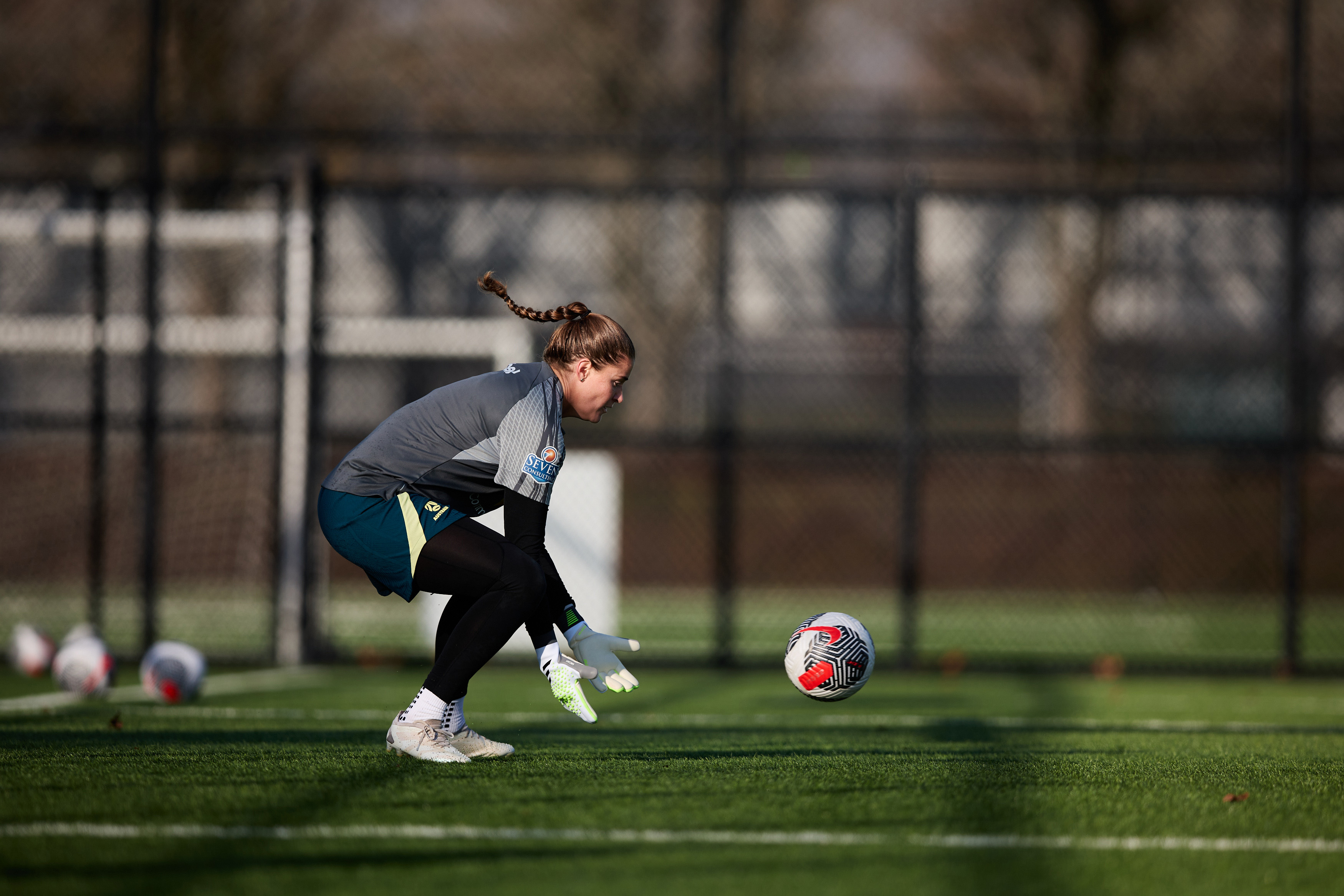 Teagan Micah during the CommBank Matildas' training in Vancouver. (Photo: Rachel Bach/By The White Line)