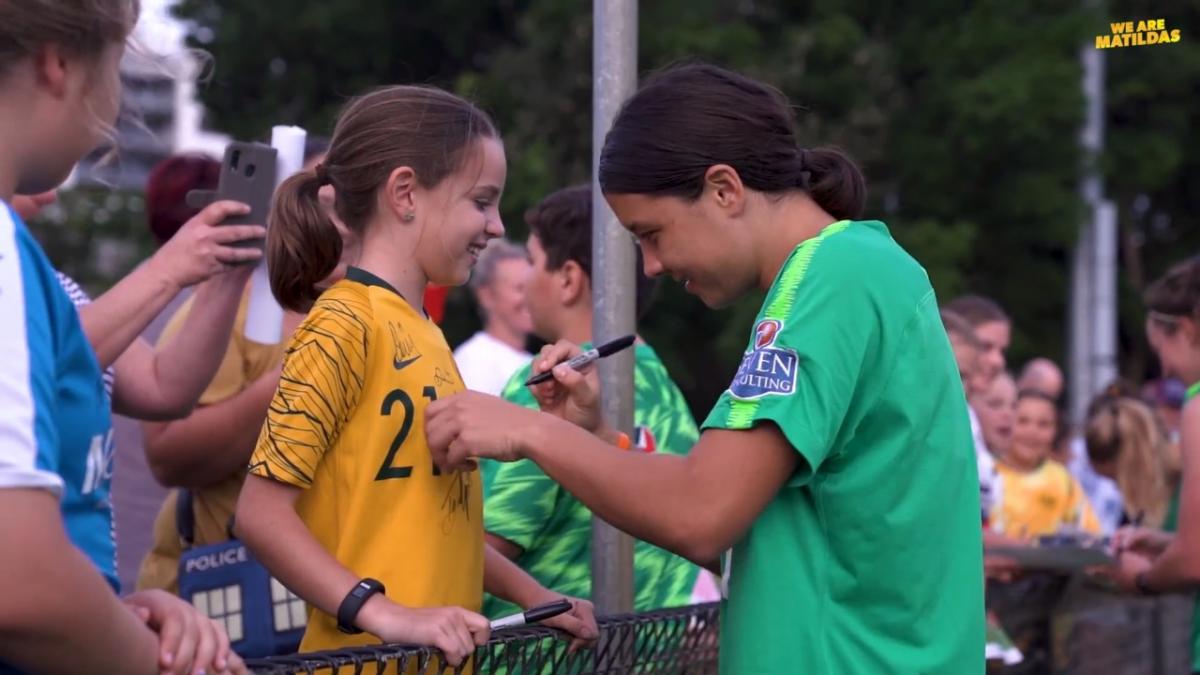 Behind the scenes from Westfield Matildas open training session in Newcastle