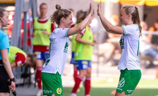 Elise Kellond-Knight is substituted on for Hammarby after her ACL injury (instagram)