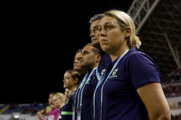 Leah Blayney (R), coach of Australia looks on during the FIFA U-20 Women's World Cup Costa Rica 2022 group A match between Costa Rica and Australia at Estadio Nacional de Costa Rica on August 10, 2022 in San Jose, Costa Rica. (Photo by Buda Mendes - FIFA/FIFA via Getty Images)