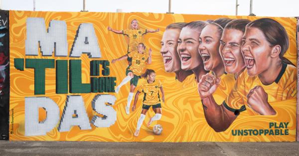 Football Australia celebrates vibrant CommBank Matildas mural at iconic Bondi Beach