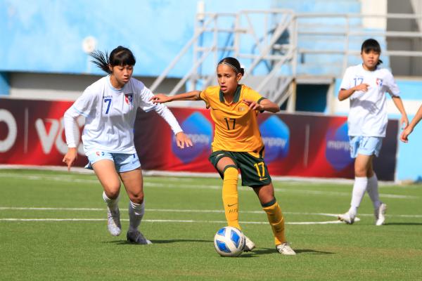 Talia Younis during The CommBank Junior Matildas game against Chinese Taipei.