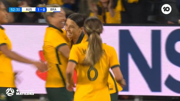 GOAL: Kerr scores her 49th goal for Australia | CommBank Matildas