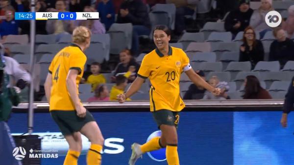 GOAL: | Kerr opens the scoring in Canberra | CommBank Matildas v New Zealand