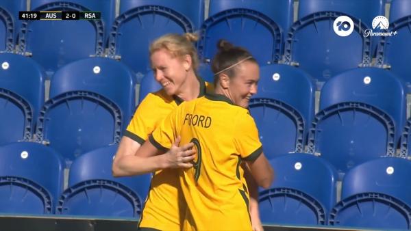 GOAL: Clare Polkinghorne makes it three against South Africa