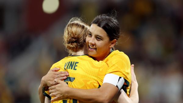 GOAL: Sam Kerr scores in her home town