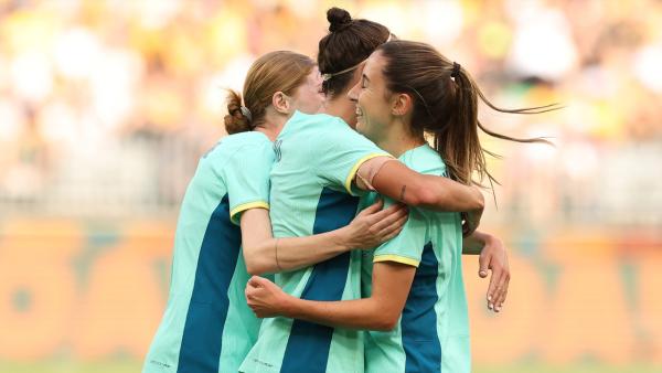 GOAL: Clare Wheeler grabs her first ever goal for the Matildas