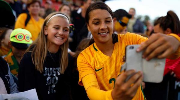 The fans came out in force to see the Westfield Matildas beat Brazil in Penrith on Saturday.