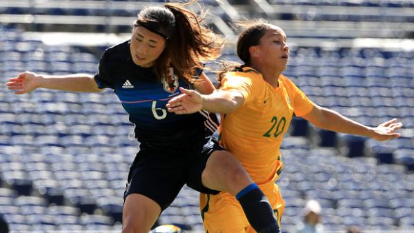 Sam Kerr netted a hat-trick to help the Matildas to a 4-2 win over Japan.